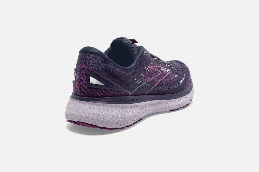 Brooks Running Shoes - Glycerin 19 Road Womens - Black/Purple - RQO-382754